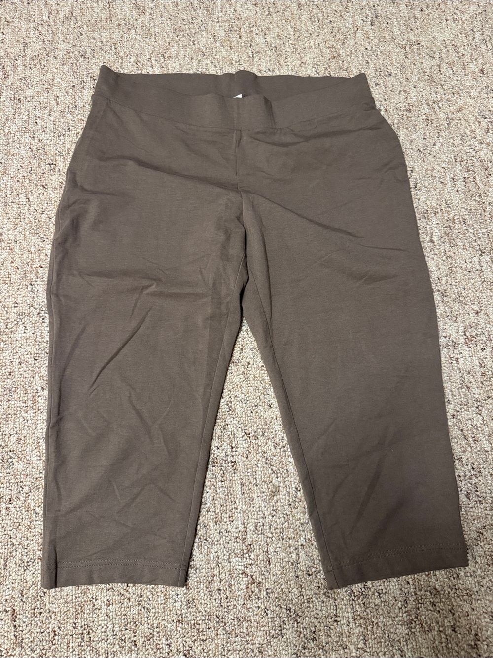 Pure Jill Slim-Leg Cropped Leggings - coffee